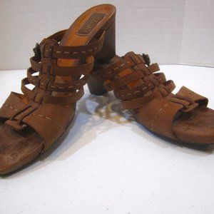 CLARKS ARTISAN 8.5 M Brown Leather Sandals